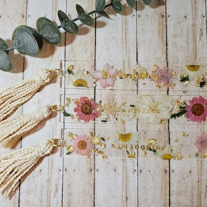 BTS inspired Dried Flower Resin Bookmarks Namjoon Jin Suga JHope Jimin Taehyung Jungkook BTS