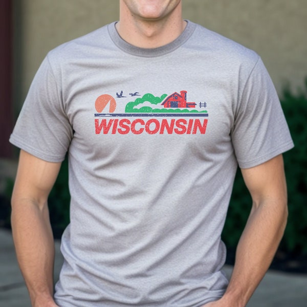 Wisconsin License Plate Tee - Wisconsin | Distressed Travel Shirt Gift Tee Retro Wisconsinite American's Dairyland Adult Unisex T-shirt