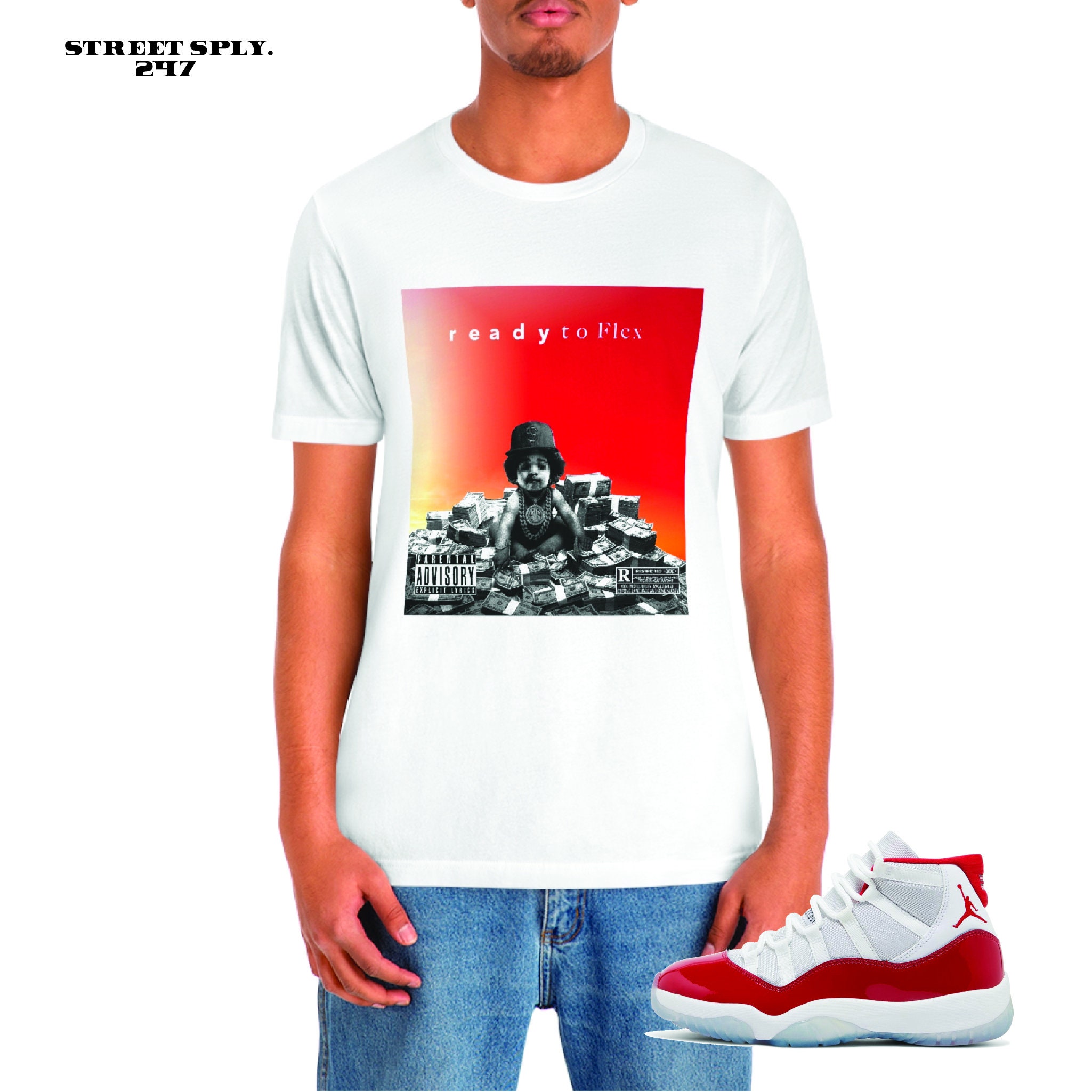 Jordan Cherry 11s Match Tshirt Ready to Flex Graphic Tees Etsy