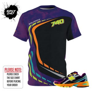 colorful Tシャツ Sneaker Tee, Matching Shirt for New Balance 740 Cyber Jade, Black