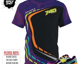 Camiseta deportiva, camiseta a juego con New Balance 740 Concord Grape/Purple Fuchsia/Sun Glow/Firefly Camiseta unisex, camiseta, ropa, camiseta gráfica,