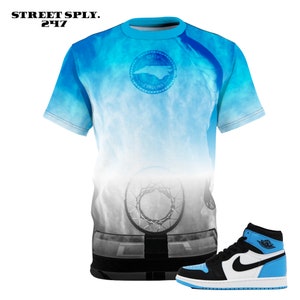 Air Jordan 1 Retro High OG &quot;UNC Toe&quot; Match Tee / North Carolina Air Basketball Plays T-shirts