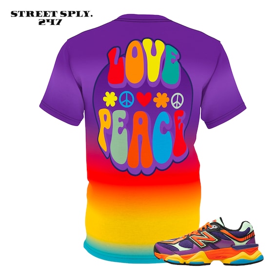 Love Peace Graphic Tee, New Balance 9060 Prism Purple Match - Etsy
