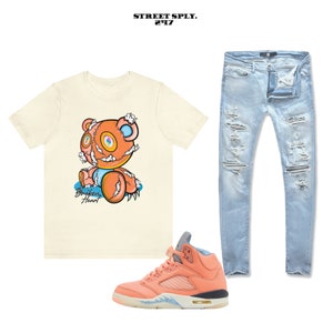 Retro Air Jordan 5 Crimson Bliss Sneaker Match Shirts, Broken Heart Monster Grafik