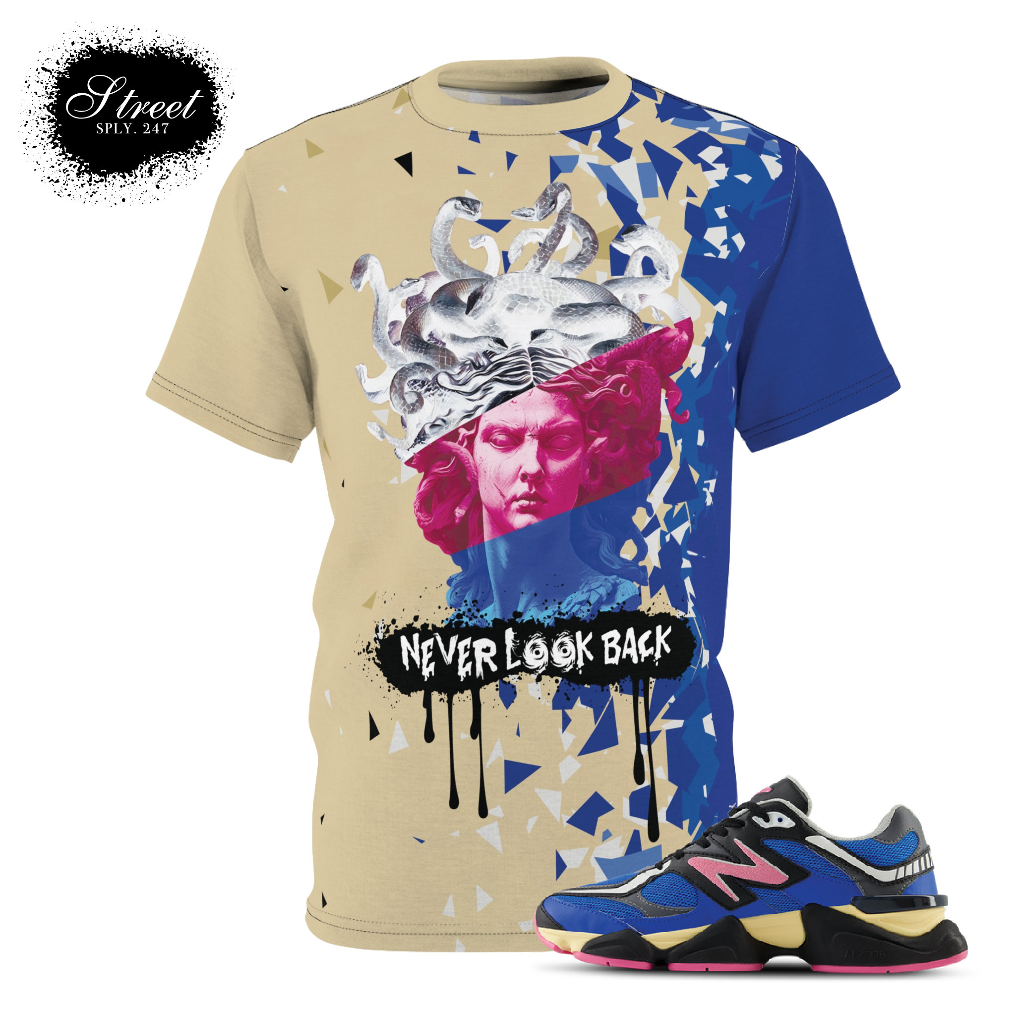 [Ruu ] JS×MIXTA-BALANCE S/S T-SHIRTS New Balance 9060 Blue Oasis Sneaker Match Dont Look Back