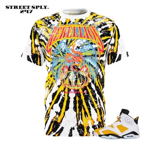 Air Jordan 6 Yellow Ochre Sneakers Match Rebellion Unisex Tee
