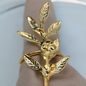 Olive Branch Napkin Ring, Metal Napkin Ring, Table Decor, Wedding Decor, Napkin Ring Holder, Christmas Napkin Rings, Serviettenringe image 2