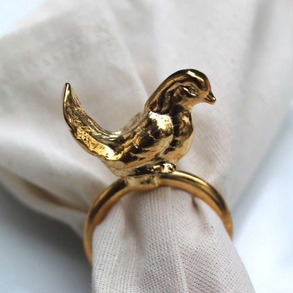 Bird Figured Metal Napkin Ring Set, Silver & Gold Napkin Ring, Wedding Rehearsal Favor, Wedding Decor, Rehearsal Dinner, Wedding Dinner,