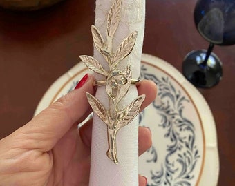 Olive Branch Napkin Ring, Metal Napkin Ring, Table Decor, Wedding Decor, Napkin Ring Holder, Christmas Napkin Rings, Serviettenringe