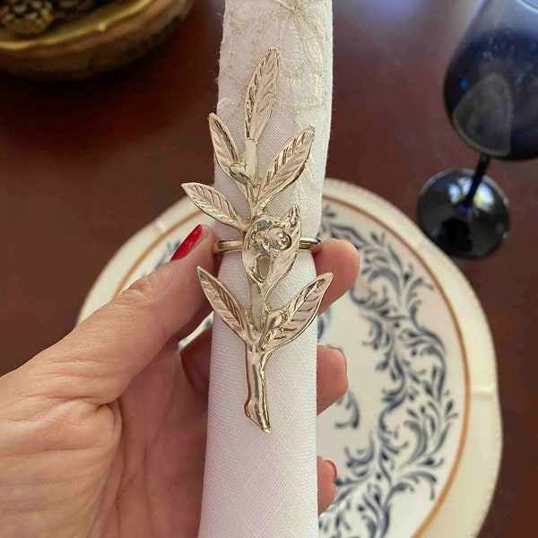 Olive Branch Napkin Ring, Metal Napkin Ring, Table Decor, Wedding Decor, Napkin Ring Holder, Christmas Napkin Rings, Serviettenringe