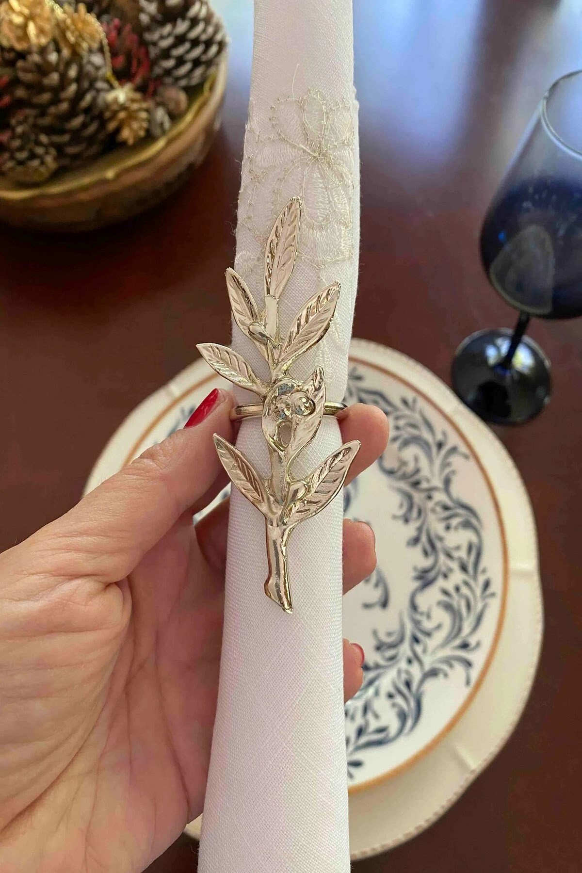 Olive Branch Napkin Ring Metal Napkin Ring Table Decor Etsy