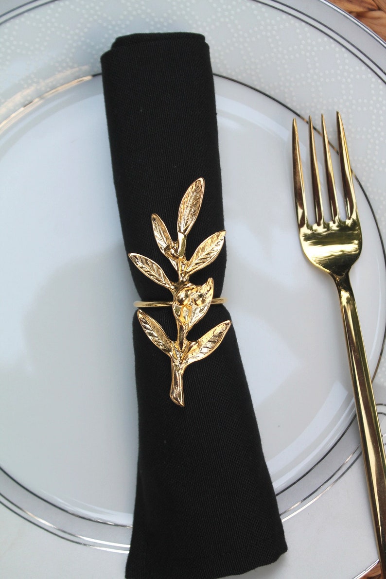 Olive Branch Napkin Ring, Metal Napkin Ring, Table Decor, Wedding Decor, Napkin Ring Holder, Christmas Napkin Rings, Serviettenringe image 8