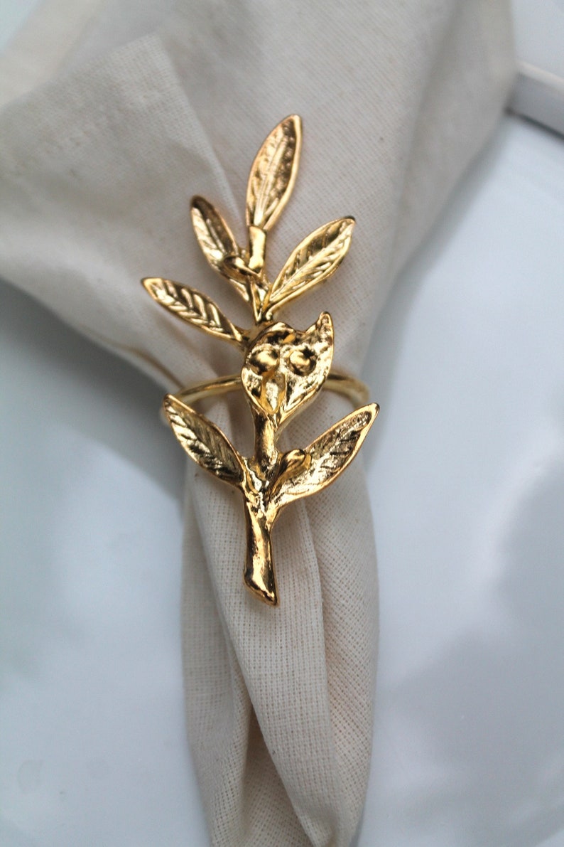 Olive Branch Napkin Ring Metal Napkin Ring Table Decor Etsy