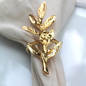 Olive Branch Napkin Ring, Metal Napkin Ring, Table Decor, Wedding Decor, Napkin Ring Holder, Christmas Napkin Rings, Serviettenringe image 3