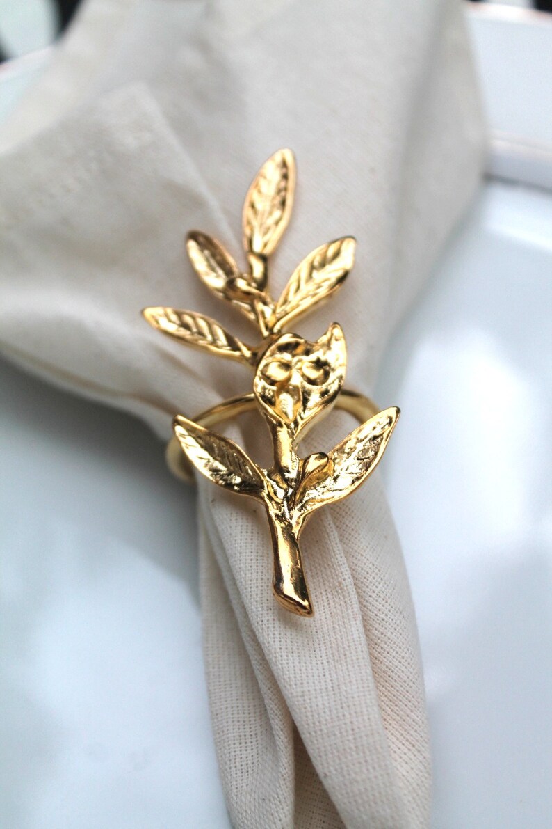 Olive Branch Napkin Ring, Metal Napkin Ring, Table Decor, Wedding Decor, Napkin Ring Holder, Christmas Napkin Rings, Serviettenringe image 3