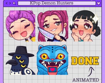 KPop Demon Hunters - Huntrix Inspired Emotes For Twitch - Discord