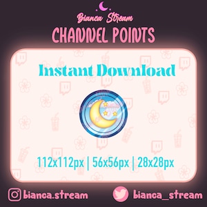 Coin / Emote Moon and Stars | Channel Point Icon | Twitch | Discord | Streamer | Star | Sky | Pastel | Cute | Sparkle | Kawaii