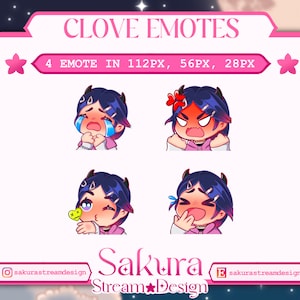 Valorant Clove Twitch Emotes | Discord | Streamer | Cute - Chibi - Game | 4 premade emote