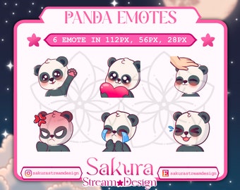 Panda Emote Pack (Pack 1) for Twitch/Discord/YouTube | Custom Twitch Emotes | Cute Bear Emote | Emote | Discord Stickers | Stream Emotes