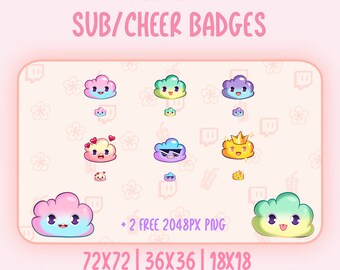 Candy Cloud Sub Badges for Twitch and Discord (Digital Download)
