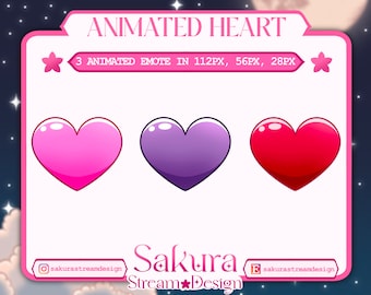 Animated Heart Emotes for Twitch/Discord (Digital File)