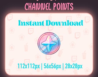 Primogem Coin Emote: Pastel Sparkle Channel Point Icon (Digital Download)