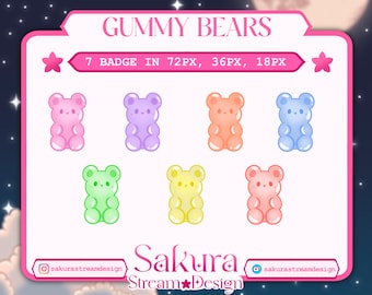 Gummy Bear Badges for Twitch/YouTube/Discord | Twitch Sub Badges | Subscriber Badges | Discord Roles | Stream