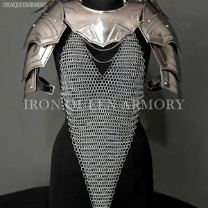 Medieval Female Knight Steel Shoulder Armor with Chainmail Tassets – LARP & Cosplay Costume