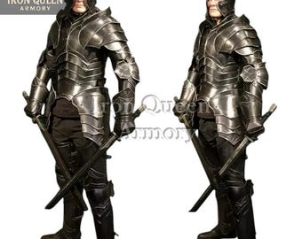 Handcrafted Mild Steel Dark Knight Armor - Full LARP Cosplay Suit