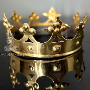 Plantagenet Brass Crown | Plantagenet Era Brass King’s Crown | Royal King or Queen Cosplay Headpiece | Medieval Royal Crown in Brass Cosplay