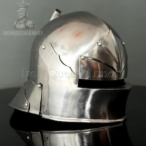 Medieval Gothic Steel Visored Helmet/Handcrafted Steel Knight Helmet/Medieval Sallet Helmet/Larp Helmet/Cosplay Helmet/SCA Helmet/Display