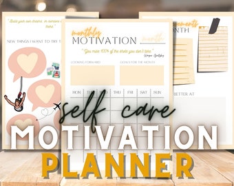 Planificador de autocuidado / Planificador motivacional / Planificador mensual / Bullet Journal de seguimiento del estado de ánimo / Planificación mensual / Planificador de autocuidado imprimible /