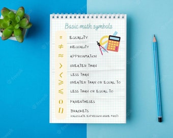 Regreso a la escuela // SÍMBOLOS MATEMÁTICOS // Póster de estudio de matemáticas imprimible // Impresión digital educativa para niños, preescolares y adolescentes // Imprimible escolar