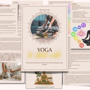 Yoga Guide | Digital book for beginners | Yoga gift | Yoga student | Basics yoga | printable yoga book | Chakras, nadis, kosha explained