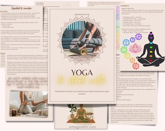 Guía de yoga / Libro digital para principiantes / Regalo de yoga / Estudiante de yoga / Yoga básico / Libro de yoga imprimible / Explicación de los chakras, nadis y kosha