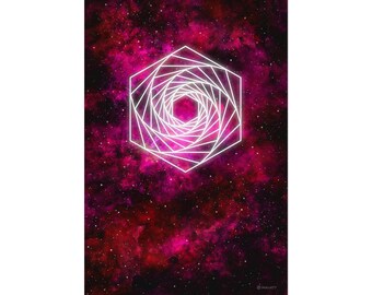 Poster Print - Wall Art Home Decor - Original Sacred Geometry Space Nebula Art Made in USA