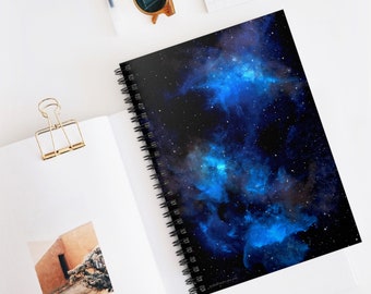 Original Space Art Sacred Geometry Spiral Notebook Journal - Ruled Line - Great Gift Idea for Writers and Made in USA