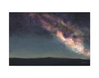 Ready to Hang Canvas - Giclée Wall Art Landscape Scenic Home Decor - Original Space Galaxy Art Made in USA