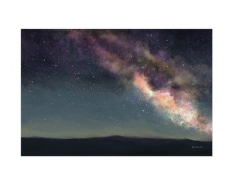 Poster Print - Wall Art Home Decor - Original Space Galaxy Nebula Landscape Art Made in USA