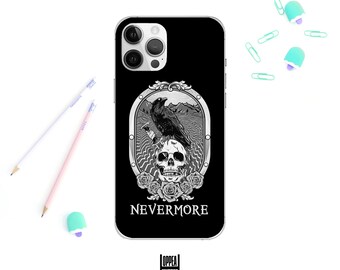 Nevermore iPhone Case, Edgar Allen Poe, Book Lover Gift, Raven Case