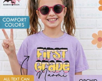 Personalized First Grade Comfort Colors Youth Shirt, 1st Grade Shirt, Back To School Shirt TH2837