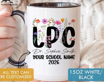 Caneca personalizada para formandos em LPC (Conselheiro Profissional Licenciado), Caneca para terapeutas e conselheiros, Presentes para conselheiros profissionais licenciados TH0967-7