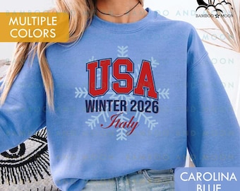 USA Winter Sports Sweatshirt, Winter Sports 2026 Sweatshirt, Milano - Cortina, Italy Winter Sweatshirt TH2411