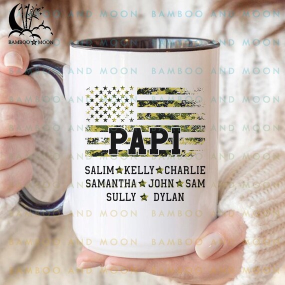 Personalized Papi Mug, Camo USA Flag Coffee Cup TH1151-16 - Etsy