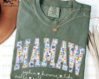 Personalized Mamaw Shirt, Retro Flower Mamaw Shirt  TH0758-3