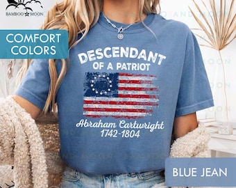 Personalized Descendant of a Patriot Shirt, 4th of July Shirt, DAR Shirt, SAR Shirt TH2419