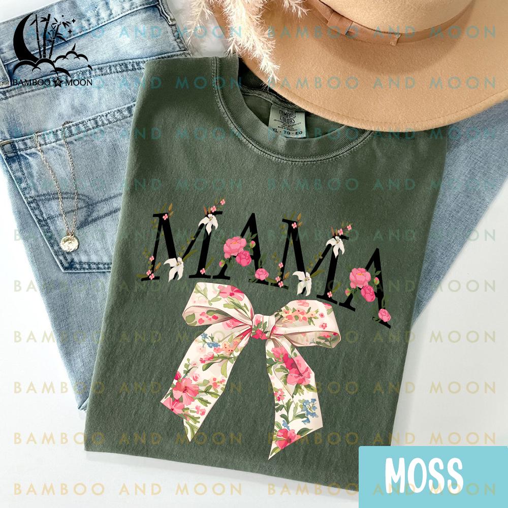 Personalized Coquette Mama Flower Shirt, Mama Coquette Bow