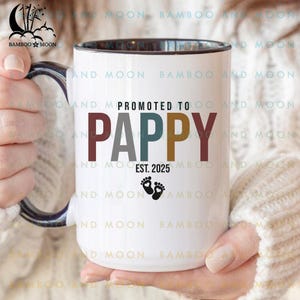 Personalized Promoted To Pappy Est Mug, Pappy Mug, New Pappy Mug TH1088-6