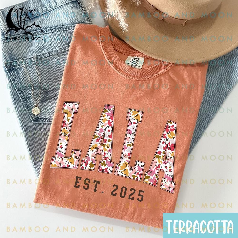 Personalized Retro Floral Lala Est 2025 Shirt, Retro Flower