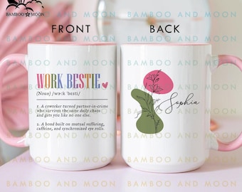 Personalized Work Bestie Mug, Work Bestie Coffee Cup, Gift For CoWorker, CoWorker Mug, Gift For Work Bestie TH2082